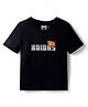 ADIDAS KIDS Knit Half Sleeves T-Shirt With Text Print - Black