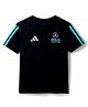 ADIDAS KIDS 100% Cotton Knit Half Sleeves T-Shirt With Logo Print - Black