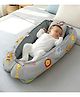 StarAndDaisy StarAndDaisy Baby Nest Sleeping Bed For Newborn Boy & Girl Soft Comfy Bed With Pillow, Foldable, Washable Oval Cotton Bedding SeT, Lightweight With Lion Print - Grey