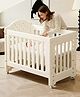 StarAndDaisy Cradle/Cot For New Born Baby With Wheels, Storage Basket, Multi Fucntional Baby Sleeping Bedside Bassinet & Convertible Study Table - White