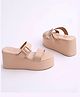 Shoetopia Buckle Detailed Platform Sandals - Cream