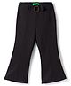 UCB Viscose Knit Full Length Solid Flared Pant - Black