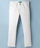 UCB Cotton Woven Full Length Solid Jeans - White