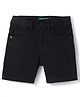UCB Cotton Woven Knee Length Solid Shorts - Black