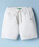 UCB Cotton Woven Knee Length Solid Shorts - White