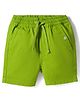 UCB Cotton Woven Knee Length Solid Shorts - Lime Green