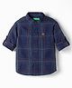 UCB Cotton Woven Full Sleeves Checks Shirt - Navy Blue