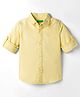 UCB Cotton Woven Full Sleeves Solid Shirt - Yellow