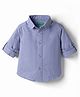 UCB Cotton Woven Full Sleeves Solid Shirt - Blue
