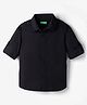 UCB Cotton Woven Full Sleeves Solid Shirt - Black