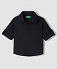 UCB Cotton Woven Full Sleeves Solid Shirt - Black