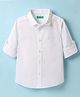 UCB Cotton Woven Full Sleeves Solid Shirt - White