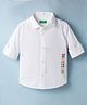 UCB 9-12 Month Male White Cotton Woven Full Sleeves Solid Shirt with Text Embroidery