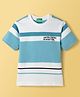 UCB Cotton Knit Half Sleeves Striped T-Shirt - White