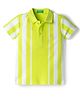 UCB Cotton Knit Half Sleeves Striped Polo T-Shirt - Green