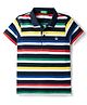 UCB Cotton Knit Half Sleeves Striped Polo T-Shirt - Navy Blue