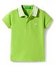 UCB Cotton Knit Half Sleeves Polo T-Shirt with Logo Embroidery - Light Green