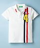UCB Cotton Knit Half Sleeves Polo T-Shirt With Number Embroidery - White