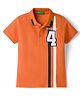UCB Cotton Knit Half Sleeves Polo T-Shirt With Number Embroidery - Rust Orange