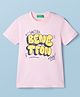 UCB Cotton Knit Half Sleeves Printed T-Shirt - Light Pink