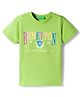 UCB Cotton Knit Half Sleeves T-Shirt With Logo Print - Light Green