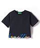 UCB Cotton Knit Half Sleeves T-Shirt with Logo Embroidery - Black