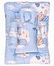 GRASPING FINGERS Premium Lullaby Lane Themed Cotton Baby Bedding Set With Head Support Pillow & 2 Side Bolsters  - Blue