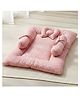 GRASPING FINGERS Premium Kitty Face Themed Cotton Baby Bedding Set With Head Support Pillow & 2 Side Bolsters  - Peach