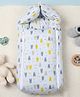 GRASPING FINGERS Premium Bear Fair Themed Cotton Baby Bedding Set With Head Support Pillow & 2 Side Bolsters  - Slate Blue