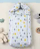 GRASPING FINGERS Premium Bear Fair Themed Cotton Baby Bedding Set With Head Support Pillow & 2 Side Bolsters  - Slate Blue