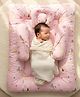 GRASPING FINGERS Premium Rabbit Fun Themed Cotton Baby Bedding Set With Head Support Pillow & 2 Side Bolsters  - Pink