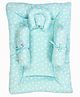 GRASPING FINGERS Premium Funny Bunny Themed Cotton Baby Bedding Set With Head Support Pillow & 2 Side Bolsters  - Aqua