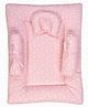GRASPING FINGERS Premium Funny Bunny Themed Cotton Baby Bedding Set With Head Support Pillow & 2 Side Bolsters  - Pink
