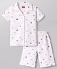 Babyhug Cotton Knit Half Sleeves Shirt & Shorts Co-ord Night Suit with Boat & Sea Animals Print - White