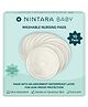 Nintara Baby Reusable Nursing Pads 4 Layer Organic Bamboo Cotton, Ultra-Soft, Absorbent and Leak-Proof, Contoured Comfort Fit, Pack of 10 with Laundry Bag