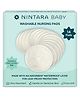 Nintara Baby Reusable Nursing Pads 4 Layer Organic Bamboo Cotton, Ultra-Soft, Absorbent and Leak-Proof, Contoured Comfort Fit, Pack of 14 with Laundry Bag