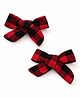 Knotty Ribbons Bow Applique Detailed Alligator Hair Clips - Red