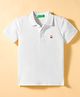 UCB Knit Half Sleeves Solid Color Polo T-Shirt - Cream
