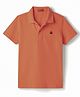 UCB Knit Half Sleeves Solid Color Polo T-Shirt - Rust Orange