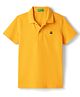 UCB Knit Half Sleeves Solid Color Polo T-Shirt - Orange