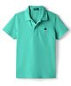 UCB Knit Half Sleeves Solid Color Polo T-Shirt - Green