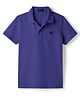 UCB Knit Half Sleeves Solid Color Polo T-Shirt - Purple
