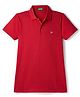 UCB Knit Half Sleeves Solid Color Polo T-Shirt - Red