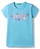 UCB Cotton Knit Half Sleeves T-Shirt With Text Print - Blue