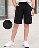 Kookie Kids India Above Knee Length Solid Shorts With Front Pockets - Black