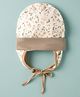 OHMS Single Jersey Knit Floral Printed Baby Cap With Knot Multi Color - Diameter 10 cm