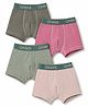 OHMS Single Jersey Knit Solid Boxers Pack of 4 - Multicolor