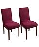 FunBlast Elastic and Removable Chair Cover  Pack of 2 Universal Jacquard Chair Cover (Wine)