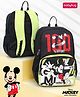 Babyhug Disney Mickey Mouse 16 inches 100% Effort School Backpack | 2 Main Compartment, 1 Front Pocket, 2 Side Bottle Pocket - Black