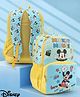 Babyhug Disney Mickey Mouse 16 inches Here We Go School Backpack | 2 Main Compartment , 1 Front Pocket, 2 Side Bottle Pocket - Blue